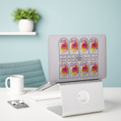 Sticker Ensemble de 8 Pop Art Flower Transparent Miel Jar  (Ordinateur portable sur le bureau)