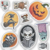 Sticker Ensemble de 9 Halloween Éffrayants (Devant)