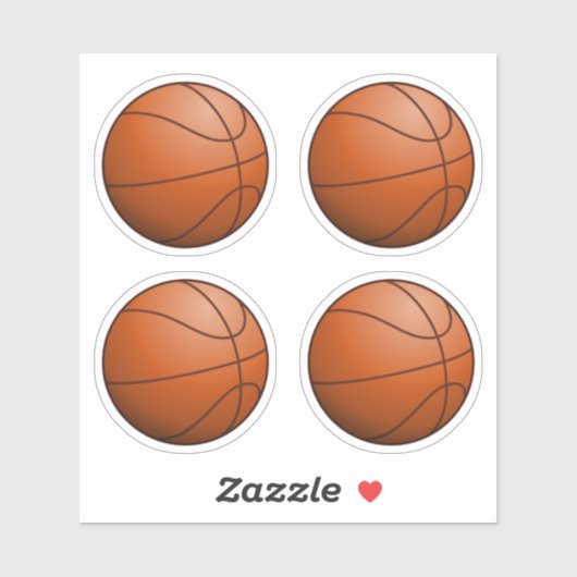 Sticker Ensemble de balle de basket-ball 4 (Feuille)