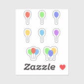 Sticker Ensemble de ballons colorés (Feuille)
