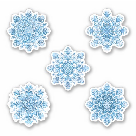 Sticker Ensemble de beaux flocons de neige (Devant)