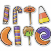 Sticker ensemble de bonbons et friandises Halloween | Hall (Devant)