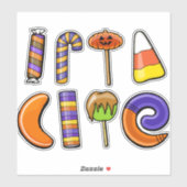 Sticker ensemble de bonbons et friandises Halloween | Hall (Feuille)