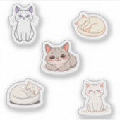 Sticker Ensemble de chatons de dessin animé mignons (Devant)