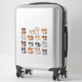 Sticker Ensemble de chiens adorables (Sur valise)