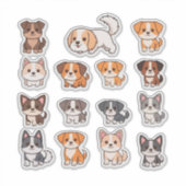Sticker Ensemble de chiens adorables (Devant)