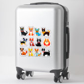 Sticker Ensemble de chiens adorables (Sur valise)