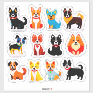 Sticker Ensemble de chiens adorables