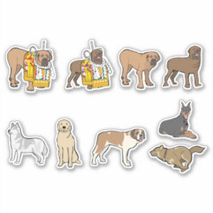 Sticker ensemble de chiens mignons