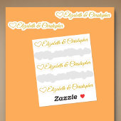 Sticker Ensemble de cinq cœurs dorés personnalisables de s