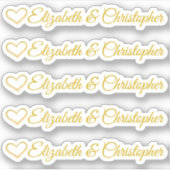 Sticker Ensemble de cinq cœurs dorés personnalisables de s (Devant)
