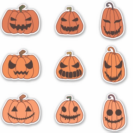 Sticker ensemble de citrouilles effrayants (Devant)