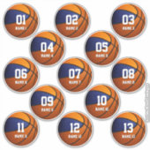 Sticker ensemble de couleurs de l'équipe de basket orange  (Devant)