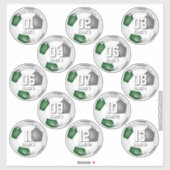 Sticker ensemble de couleurs d'équipe vert gris 13 joueurs (Feuille)