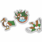 Sticker Ensemble de dessin animé de tatouage de canard vin (Devant)