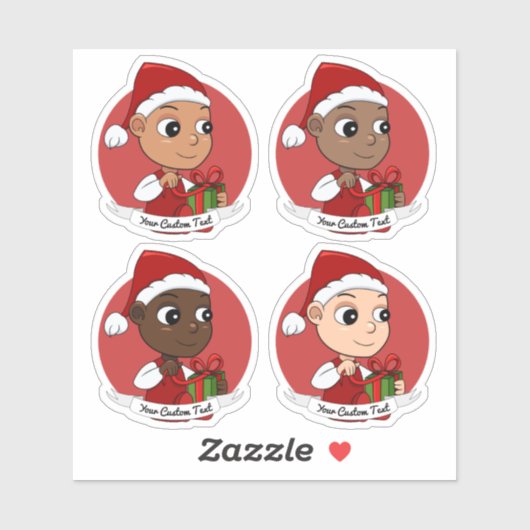 Sticker Ensemble de dessins animés pour bébé de Noël - v2 (Feuille)