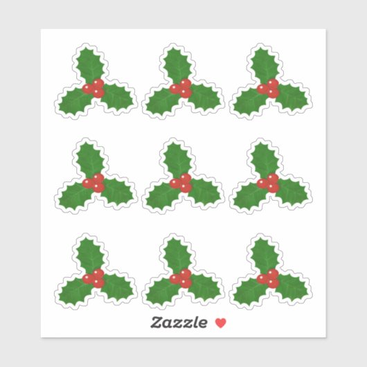 Sticker Ensemble de feuilles de houx (Feuille)