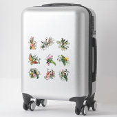Sticker Ensemble de fleurs tropicales, feuilles de palmier (Sur valise)
