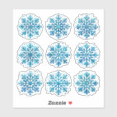 Sticker Ensemble de flocons de neige bleus (Feuille)