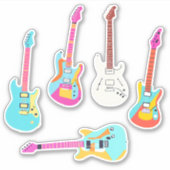Sticker Ensemble de guitare électrique coloré étanche (Devant)