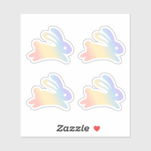 Sticker Ensemble de lapin de lapin arc-en-ciel série 4 Sti
