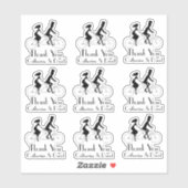 Sticker Ensemble de Merci mariage (Feuille)
