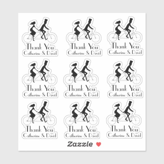 Sticker Ensemble de Merci mariage (Feuille)