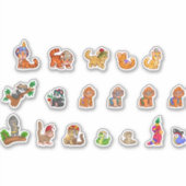 Sticker ensemble de mignons animaux de la jungle (Devant)