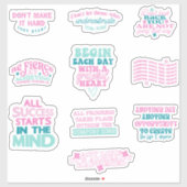 Sticker ensemble de miroirs d'affirmation positive (Feuille)