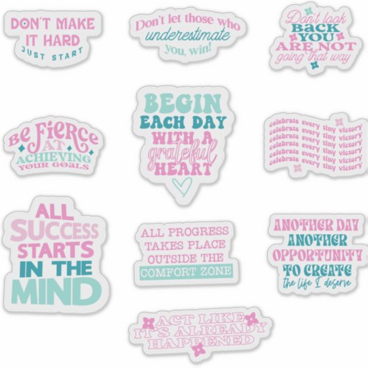 Sticker ensemble de miroirs d'affirmation positive (Devant)
