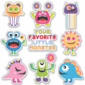 Sticker Ensemble de Monstre Petit Favori Enfants (Devant)