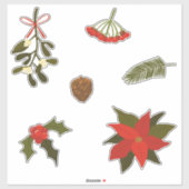 Sticker Ensemble de motifs de Noël (Feuille)