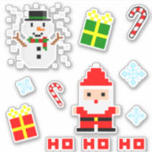 Sticker Ensemble de Noël en Pixel Art (Devant)