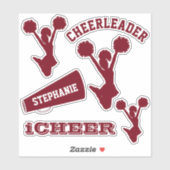 Sticker Ensemble de Pom-pom girl Maroon (Feuille)