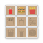 Sticker Ensemble de repas de restauration rapide (Devant)