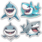 Sticker Ensemble de requins souriants étanche (Devant)