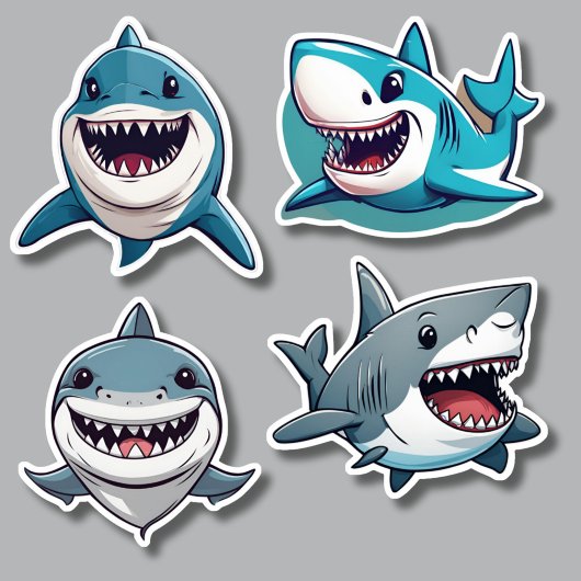 Sticker Ensemble de requins souriants étanche