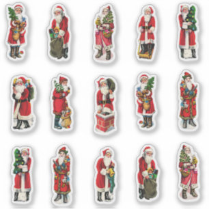 Sticker Ensemble de sceaux d'enveloppe de Noël Santa vinta