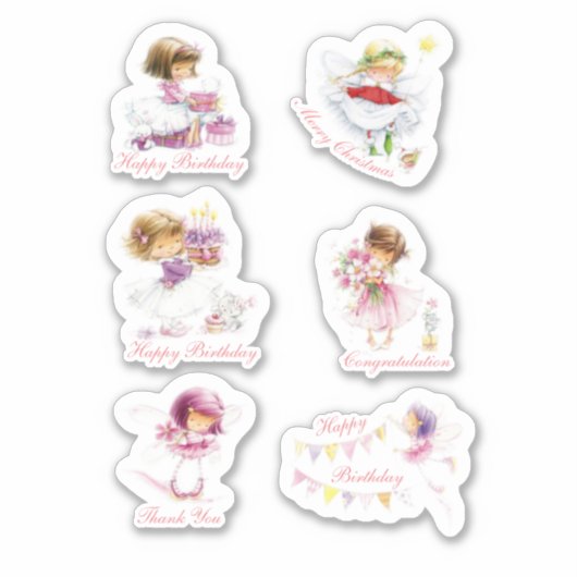 Sticker Ensemble de scrapbook de fille mignonne (Devant)