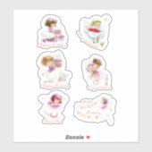 Sticker Ensemble de scrapbook de fille mignonne (Feuille)