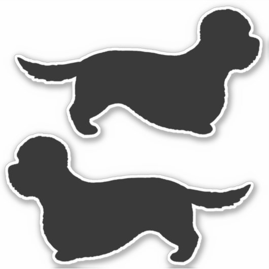 Sticker Ensemble de silhouettes pour chien Dandie Dinmont (Devant)