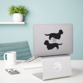 Sticker Ensemble de silhouettes pour chien Dandie Dinmont (Ordinateur portable sur le bureau)