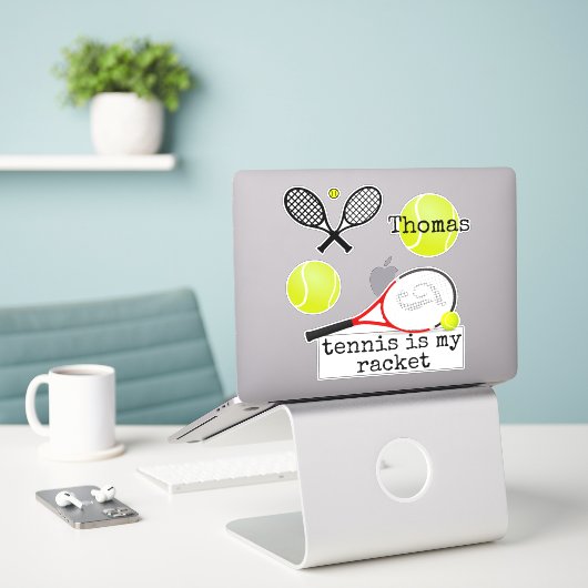 Sticker Ensemble de sport à thème de tennis (Ordinateur portable sur le bureau)