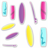 Sticker Ensemble de sports nautiques Surboards (Devant)