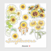 Sticker ensemble de Tournesol (Feuille)