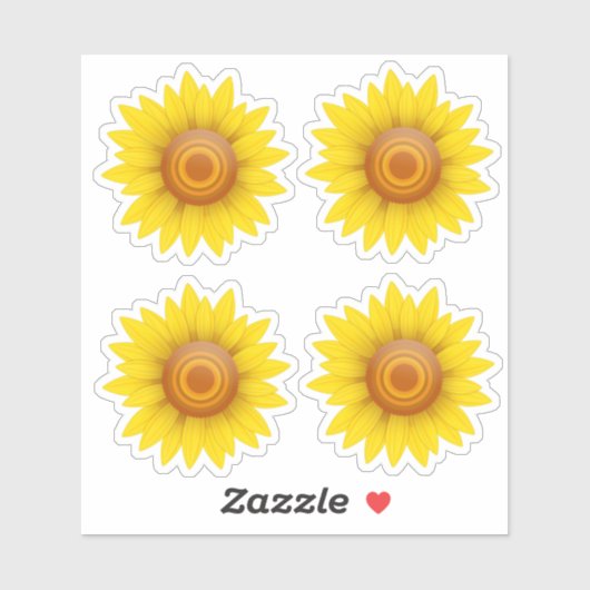 Sticker Ensemble de tournesols de 4 (Feuille)