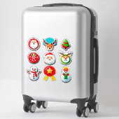 Sticker Ensemble d'éléments de fête de Noël 🎄✨ (Sur valise)