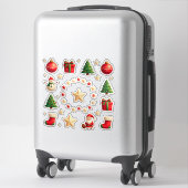 Sticker Ensemble d'éléments de Noël colorés (Sur valise)