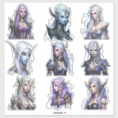Sticker Ensemble d'elfe femelle 1 (Feuille)
