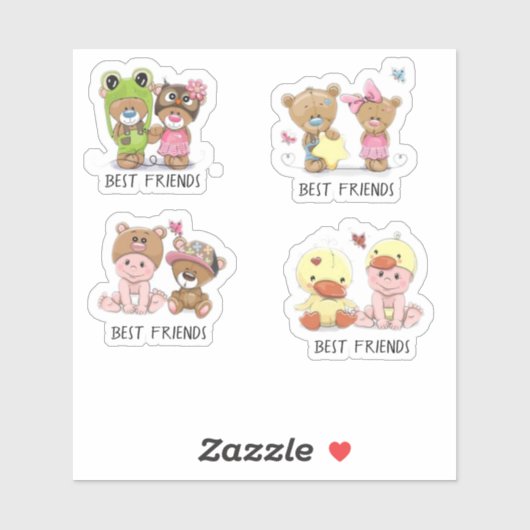 Sticker Ensemble des meilleurs amis (Feuille)